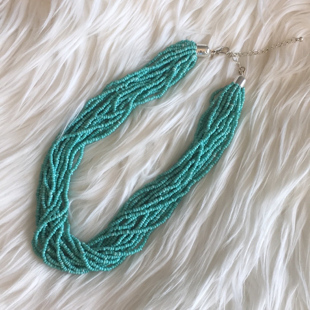 Turquoise small beaded necklace
